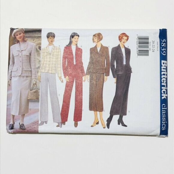 Vintage Butterick Sewing Pattern 5839 Misses Jacket Skirt Pants Size 20-24 - Picture 1 of 2